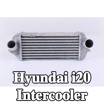NISSENS Hızlı bağlantı parçası olmayan Intercooler, Sol konektör, açılı, Sağ konektör, açılı — 2011 Hyundai i20