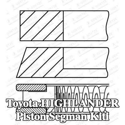 GOETZE ENGINE Piston Segman Kiti — 2012 Toyota Highlander