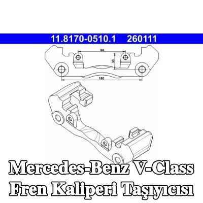ATE Fren kaliperi taşıyıcısı — 2000 Mercedes-Benz V-Class