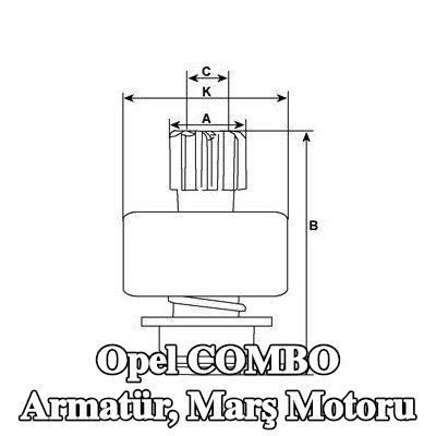 HC-Cargo Armatür, marş motoru — Opel Combo