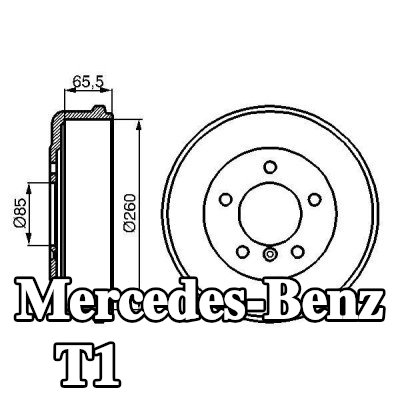 BOSCH أسطوانة الفرامل للمحور الخلفي, 300mm — Mercedes-Benz T1