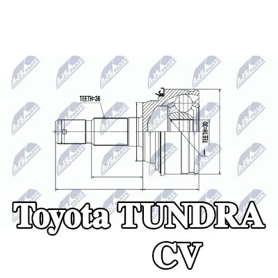 NTY مجموعة وصلة المحور الأمامي, جانب العجلة — Toyota Tundra