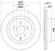 HELLA Fren diski PRO, Outer Diameter: 322mm, içten havalandırmalı, Kaplamalı, tekerlek göbeği olmadan, tekerlek saplamaları olmadan — Nissan 350z (4)