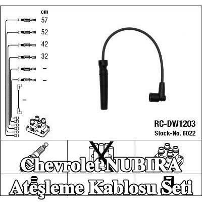NGK Ateşleme kablo seti siyah — Chevrolet Nubira