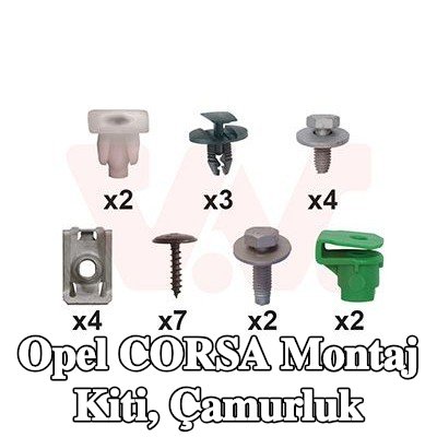 VAN WEZEL Montaj Kiti, çamurluk — Opel Corsa