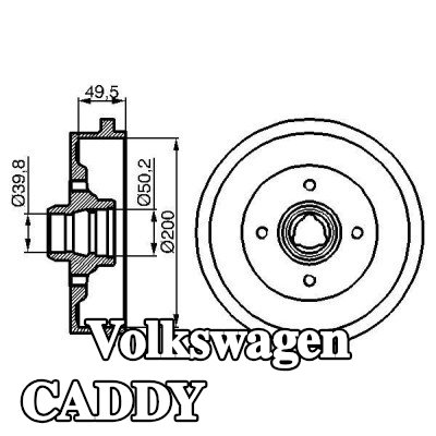 BOSCH أسطوانة الفرامل للمحور الخلفي, 239, 3mm — 2000 Volkswagen Caddy