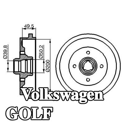 BOSCH أسطوانة الفرامل للمحور الخلفي, 239, 3mm — 1997 Volkswagen Golf