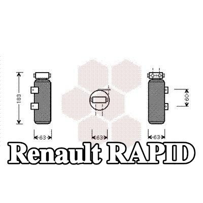VAN WEZEL مجفف مستقبل تكييف الهواء مع مفتاح ضغط — Renault Rapid