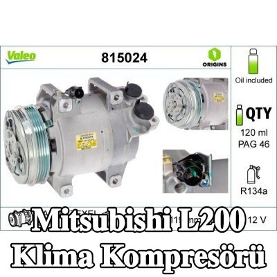 VALEO PAG kompresör yağı içeren klima kompresörü — Mitsubishi L200