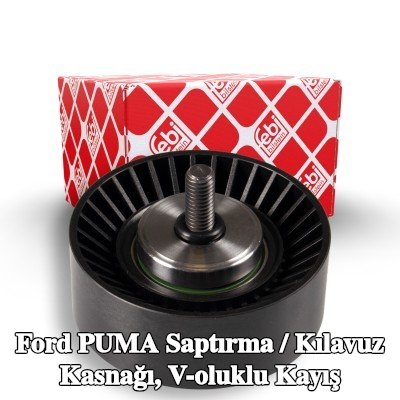 FEBI BILSTEIN Saptırma / kılavuz kasnağı, V-ribbed belt Outer Diameter: 70mm, vida ile — Ford Puma