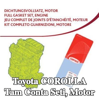 CORTECO Tam Conta Seti, valf gövdesi contalı motor, eksantrik mili contası olmadan, silindir kafası contası olmadan — 1998 Toyota Corolla