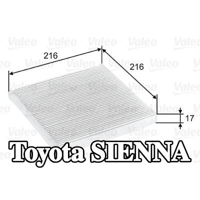 VALEO مرشح حبوب اللقاح CLIMFILTER COMFORT, مرشح الجسيمات — 2003 Toyota Sienna
