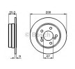 BOSCH Fren diski Dış Çap: 258mm, düz, Kaplamalı, cıvata/vida ile — Mercedes-Benz 190 (5)