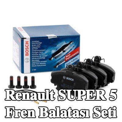 BOSCH Fren balatası seti 18mm, gıcırtı önleyici plaka ile, cıvata/vida ile, aksesuarlarla — Renault Super 5