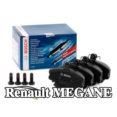 BOSCH مجموعة وسادات الفرامل 18mm, مع لوحة مانعة للصرير, مع مسامير/براغي, مع ملحقات — 2000 Renault Megane