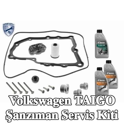 VAICO Aksesuarlarla birlikte şanzıman servis kiti, yağ tahliye tapalı, filtre ile, standart yağ değişimi için yağ miktarı ile, yağ karteri contalı — Volkswagen Taigo