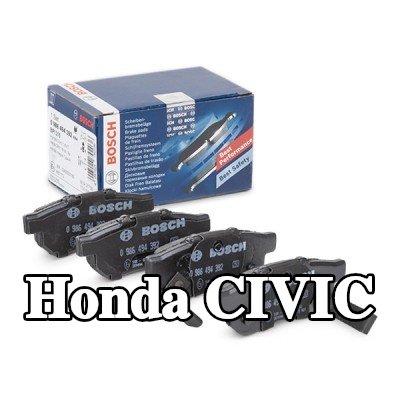 BOSCH مجموعة وسادات الفرامل 13, 4mm, مع لوحة مانعة للصرير, مع مسامير/براغي, مع دليل التركيب — 1990 Honda Civic