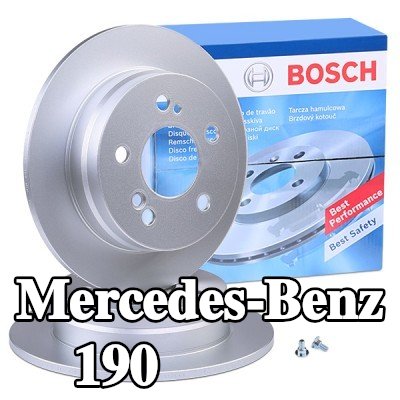 BOSCH القطر الخارجي لقرص المكابح: 258mm, صلب, مطلي, مع مسامير/براغي — Mercedes-Benz 190