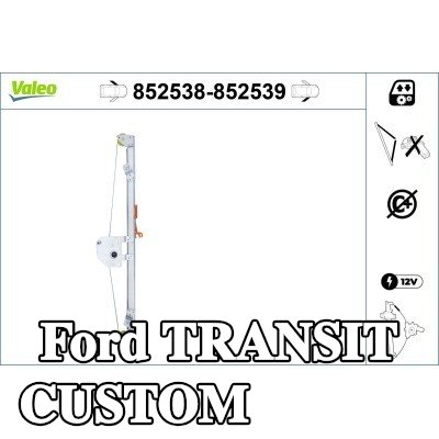 VALEO مُحرك النوافذ الأمامي الأيمن, كهربائي, بدون محرك كهربائي — Ford Transit Custom