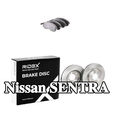 RIDEX مجموعة أقراص الفرامل والوسادات للمحور الأمامي, مزود بفتحات تهوية داخلية — 2011 Nissan Sentra