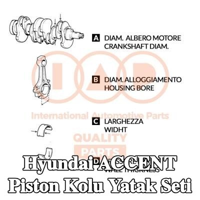 IAP QUALITY PARTS Piston Kolu Yatak Seti — Hyundai Accent
