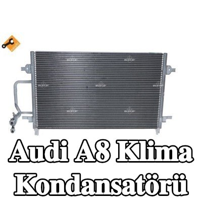 NRF Klima kondansatörü EASY FIT, conta halkası ile, azot dolgulu — 2000 Audi A8