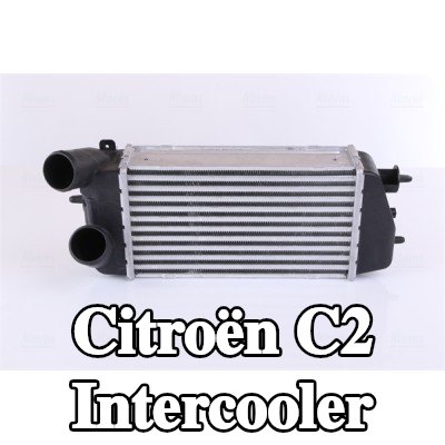 NISSENS Hızlı bağlantı parçası olmayan Intercooler, Sol konektör, açılı — 2003 Citroën C2