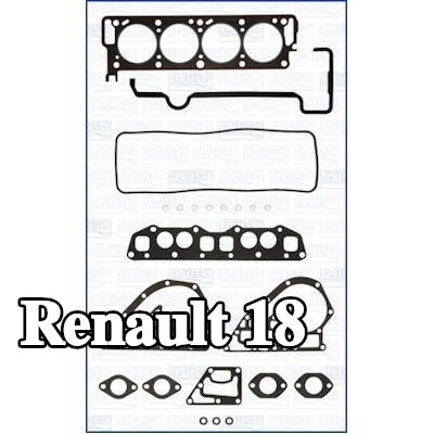 AJUSA مجموعة حشيات, رأس الأسطوانة مع حشوة رأس الأسطوانة, مع أختام ساق الصمام — Renault 18