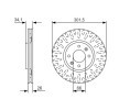 BOSCH القطر الخارجي لقرص المكابح: 301, 5mm, مُهوى, مزود بفتحات تهوية داخلية, مشحم — 2012 Citroën C4 (8)
