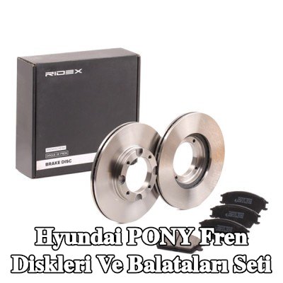 RIDEX Fren diskleri ve balataları seti Ön Aks, Havalandırmalı, içten havalandırmalı — Hyundai Pony