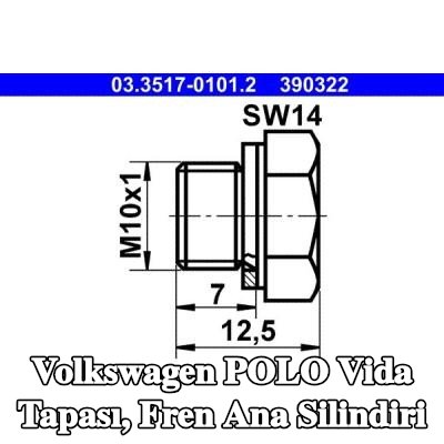 ATE Vida tapası, fren ana silindiri — Volkswagen Polo