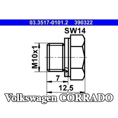ATE سدادة لولبية، أسطوانة الفرامل الرئيسية — Volkswagen Corrado
