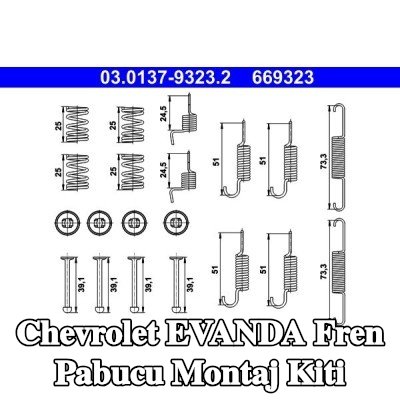 ATE Fren pabucu montaj kiti — Chevrolet Evanda