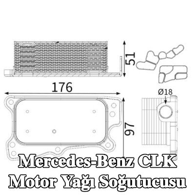 MAHLE Conta/sızdırmazlık elemanları ile motor yağı soğutucusu — Mercedes-Benz Clk