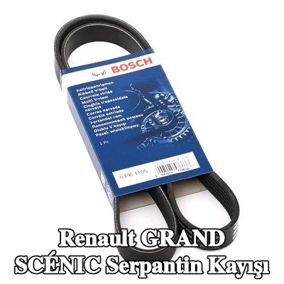 BOSCH Serpantin kayışı 1195mm, Number of ribs: 6 — Renault Grand Scénic