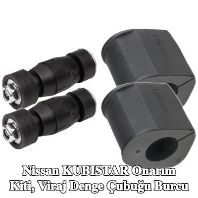 RIDEX Onarım kiti, ön aks her iki taraf için stabilizatör burcu, bağlantı çubuğu ile — Nissan Kubistar