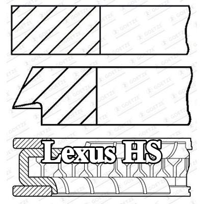 GOETZE ENGINE مجموعة حلقات المكبس — Lexus Hs