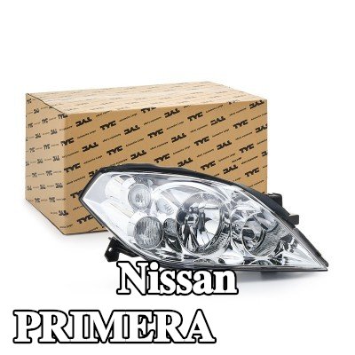 TYC المصباح الأيمن, H7/H7, مع حامل لمبة, بدون محرك كهربائي — Nissan Primera