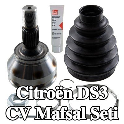 FEBI BILSTEIN Ön aks sol CV mafsal kiti, Ön Aks Sağ, Tekerlek Tarafı, somunlu, gres ile — Citroën Ds3