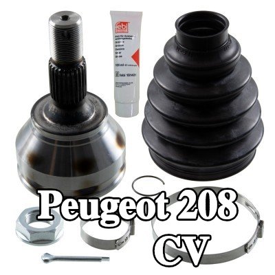 FEBI BILSTEIN طقم مفصل CV المحور الأمامي الأيسر, المحور الأمامي الأيمن, جانب العجلة, مع صمولة, مع شحم — Peugeot 208