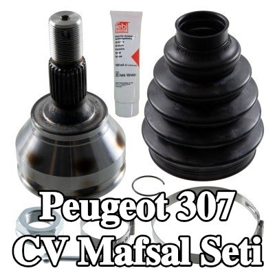 FEBI BILSTEIN Ön aks sol CV mafsal kiti, Ön Aks Sağ, Tekerlek Tarafı, somunlu, gres ile — Peugeot 307
