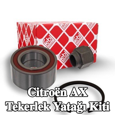 FEBI BILSTEIN Sol ön aks tekerlek yatağı kiti, Ön Aks Sağ, somunlu, tutma halkası — Citroën Ax