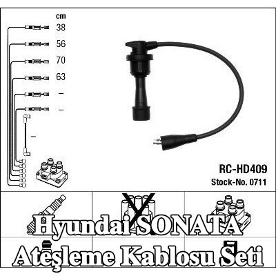 NGK Ateşleme kablo seti siyah — 1997 Hyundai Sonata