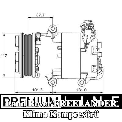 MAHLE Sızdırmazlık Halkalı Klima Kompresörü, yağ tahliye tapası olmadan — Land Rover Freelander