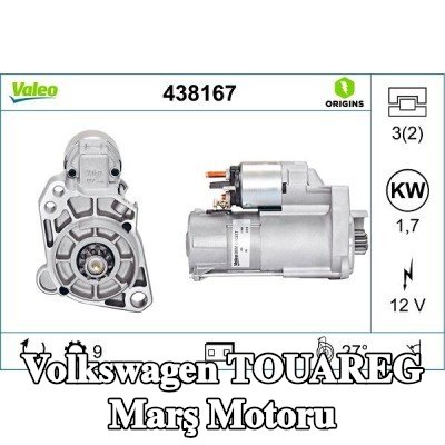 VALEO Marş motoru YENİ ORİJİNAL PARÇA, 1, 7kW — 2002 Volkswagen Touareg