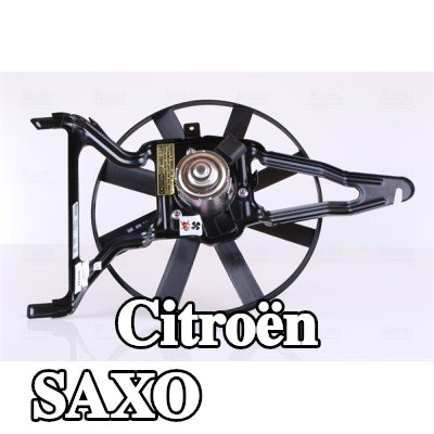 NISSENS مروحة, المبرد 284mm, مع غطاء مروحة المبرد, بدون مقاوم, بدون وحدة التحكم — Citroën Saxo