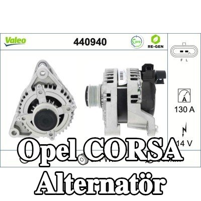VALEO Alternatör 130A — 2016 Opel Corsa