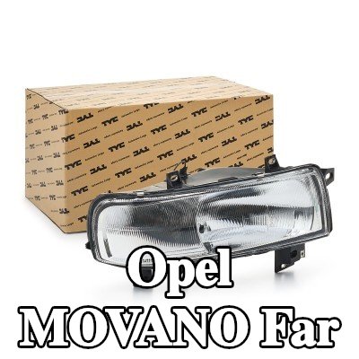 TYC Far Sağ, H4, ampul tutuculu, elektrik motoru olmadan — 1998 Opel Movano
