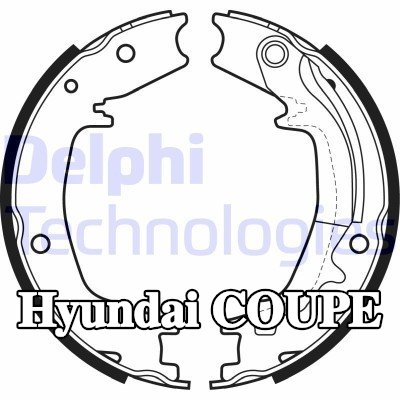 DELPHI أحذية فرامل اليد — Hyundai Coupe