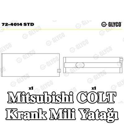 GLYCO Krank mili yatağı Bronz kaplı çelik arka — Mitsubishi Colt